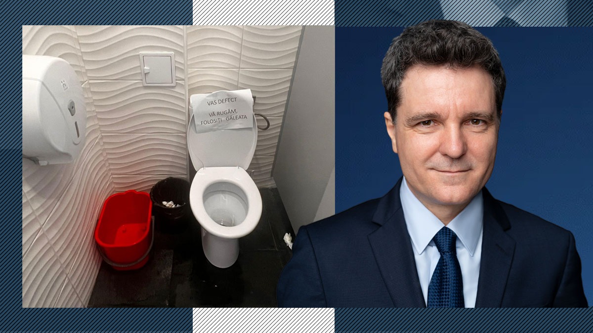 Situație penibilă în Primăria Capitalei, unde s-a defectat un closet: „Vas defect. Vă rugăm folosiți găleata”