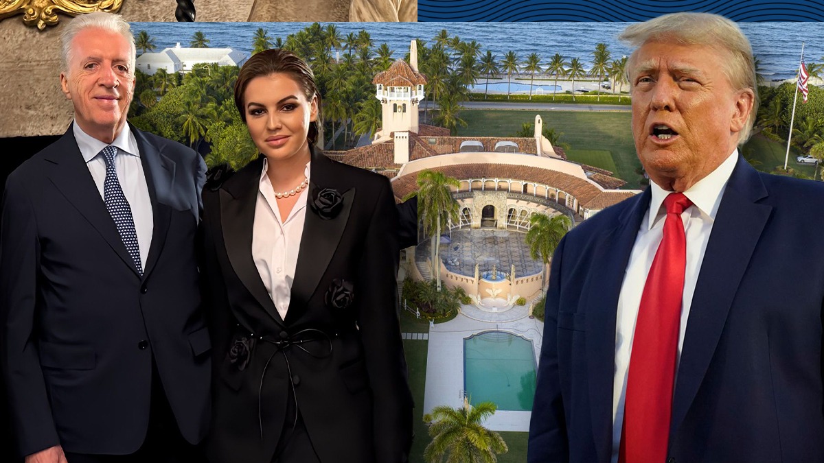 Romina Gingașu și Piero Ferrari, invitați la o cină privată, acasă la Trump! Cine a creat ținuta purtată de româncă la întâlnirea de la Mar-a-Lago
