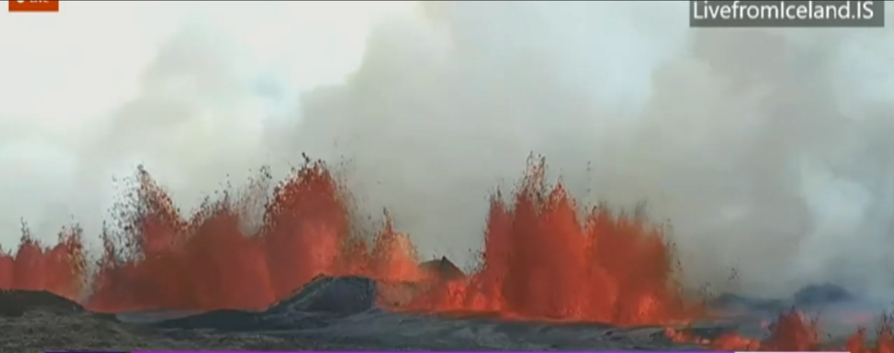 Erupția unui vulcan din Islanda a putut fi văzută în timp real, datorită unui site care a oferit imagini LIVE