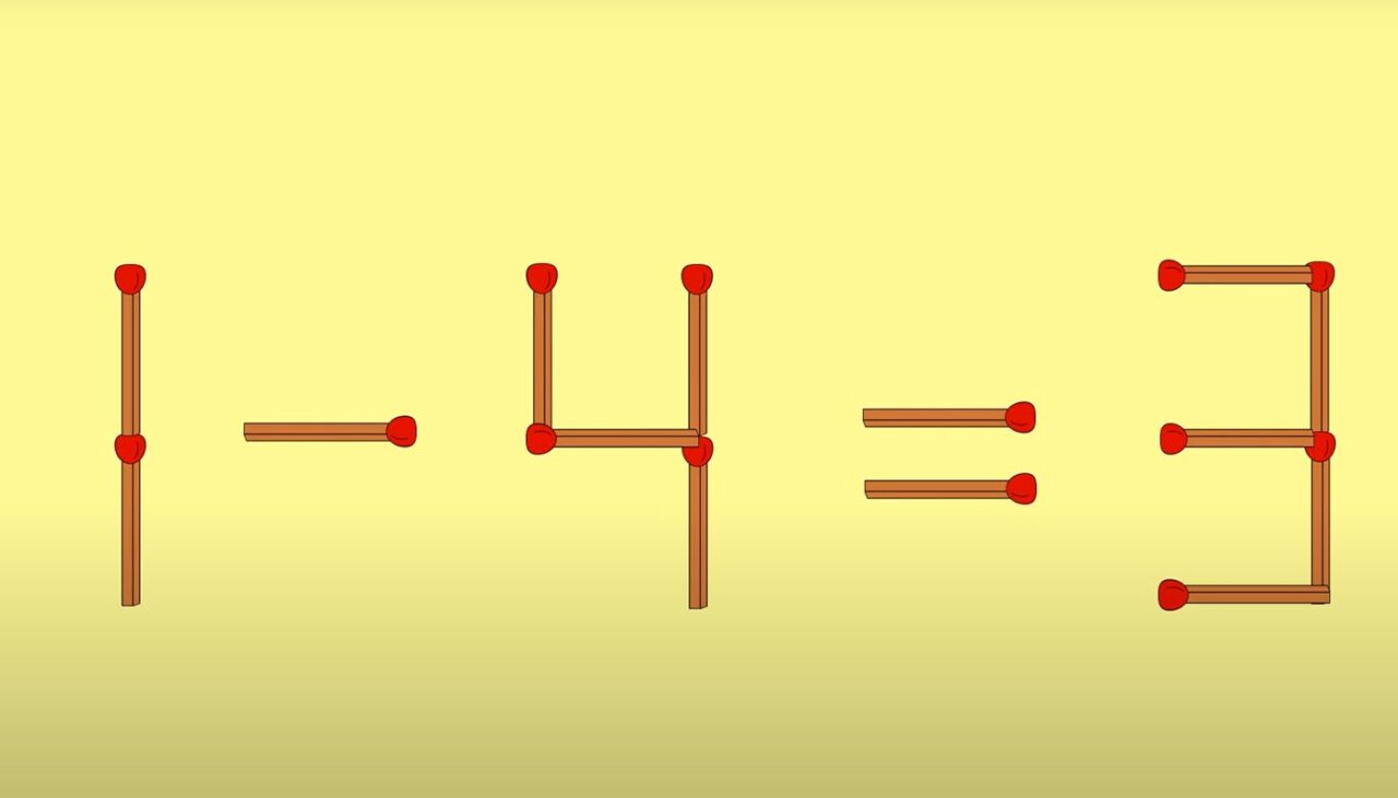 Test IQ de Ziua Muncii | Corectați 1-4=3, mutând un singur chibrit!