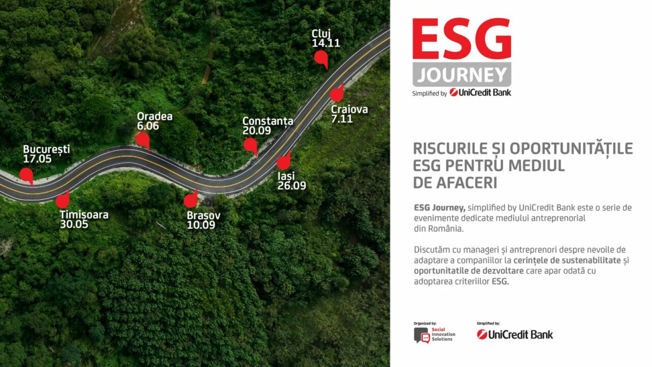 UniCredit Bank România, în parteneriat cu Social Innovation Solutions, lansează evenimentele ESG Journey, un tur ghidat pentru mediul de business