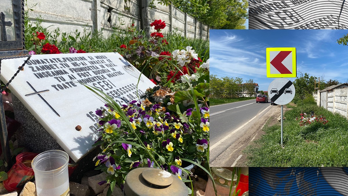 Cum arată acum locul TRAGEDIEI din 2 Mai. Altar de flori și candele, pentru Sebi și Roberta. Au trecut opt luni, dar trotuarele încă nu există