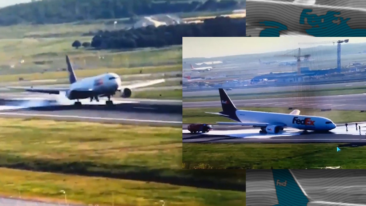 Spectaculos! Un BOEING Fedex aterizează doar pe trenul din spate la Istanbul. Cum a fost evitat dezastrul