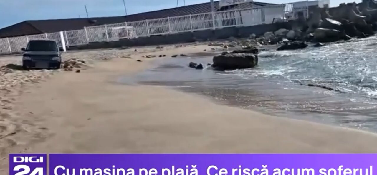 Un șofer din Argeș riscă o amendă usturătoare după ce a intrat cu mașina pe plajă