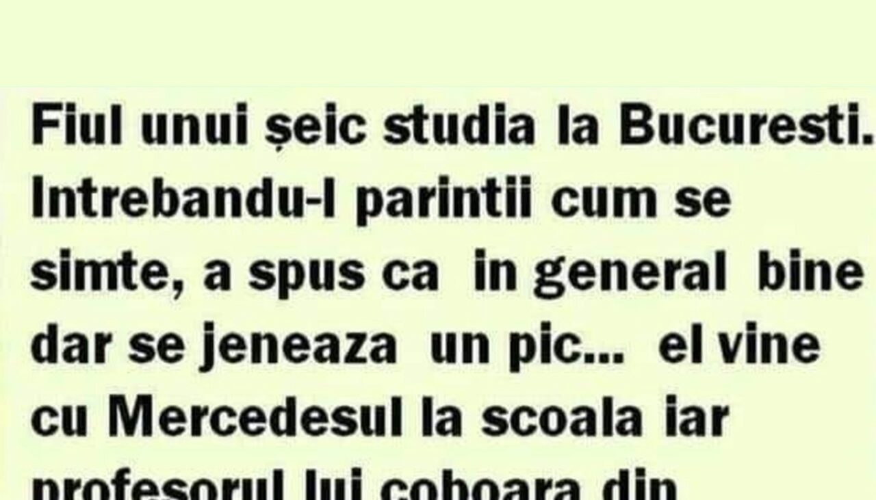 Bancul de joi | Fiul unui șeic era student la București