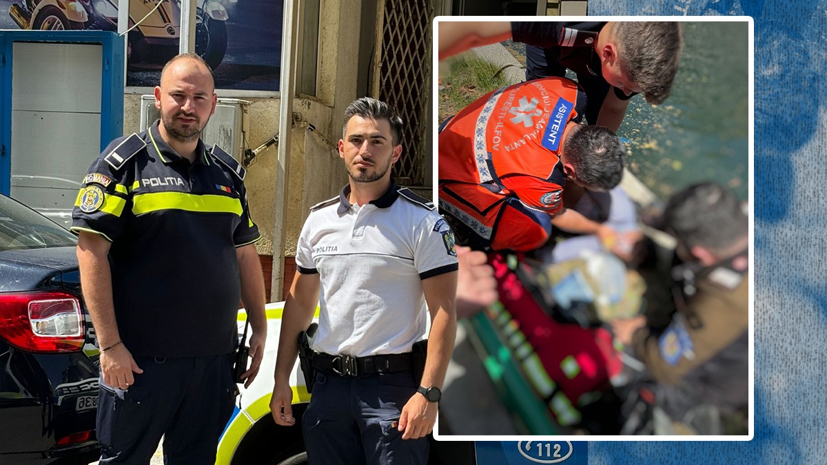 Doi poliţişti de la Brigada Rutieră şi un luptător SIAS au SALVAT o femeie din apele râului Dâmboviţa