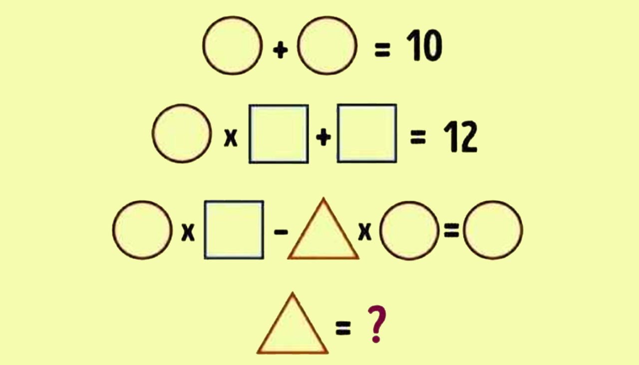 Test IQ  pentru matematicieni | Rezolvați ecuația și găsiți valoarea triunghiului!