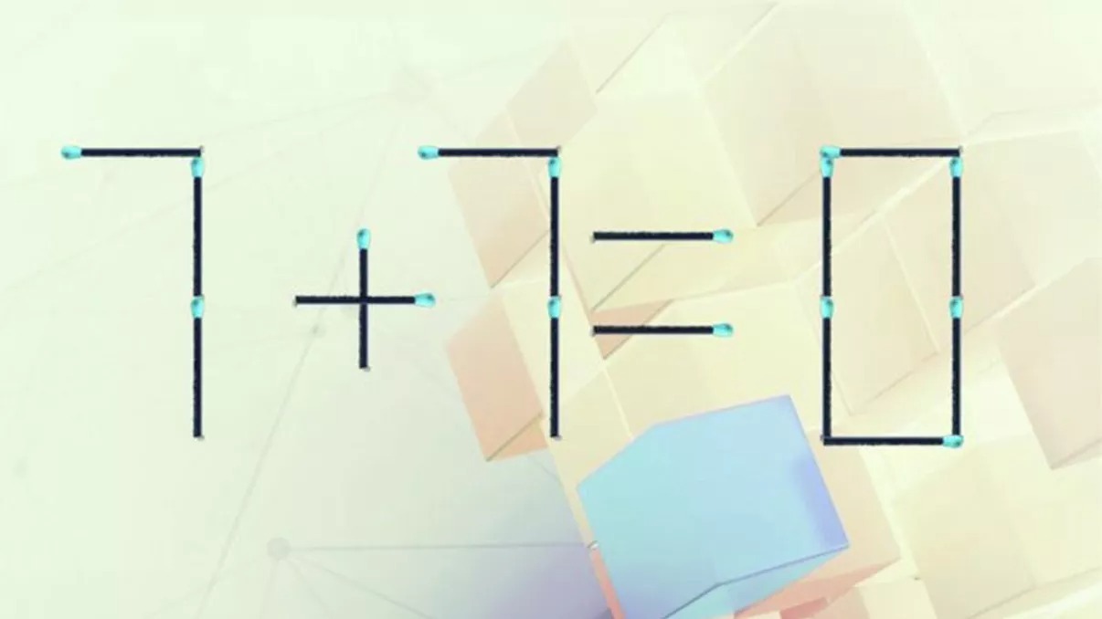 TEST IQ | Mută un singur chibrit pentru a corecta 7+7=0