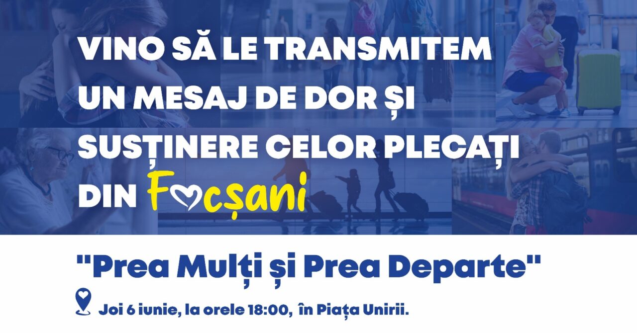 PNL VRANCEA, Flash-Mob, în semn de solidaritate cu cei plecați în afara orașului Focșani: „Prea mulți, prea departe”