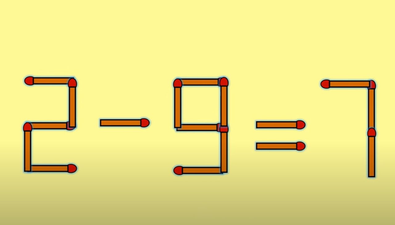 Test de inteligență | Corectați 2-9=7, mutând un singur băț de chibrit