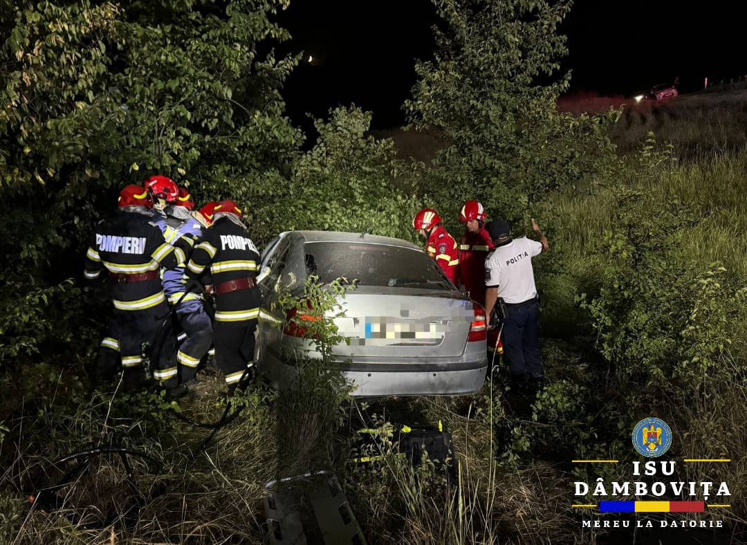 ACCIDENT pe DN7, în Dâmbovița. Noaptea trecută un om și-a pierdut viața, alți doi au ajuns la spital