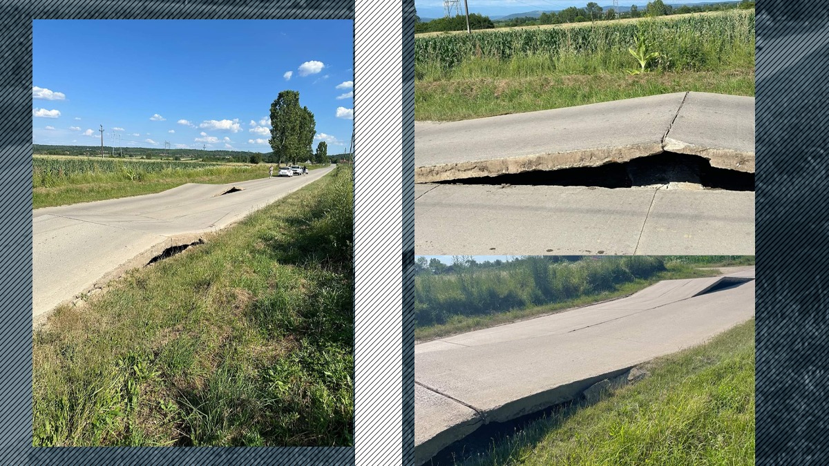 Incredibil! Canicula face RAVAGII în Gorj. Plăcile de beton ale unei șosele din județ au flambat ca biscuiții