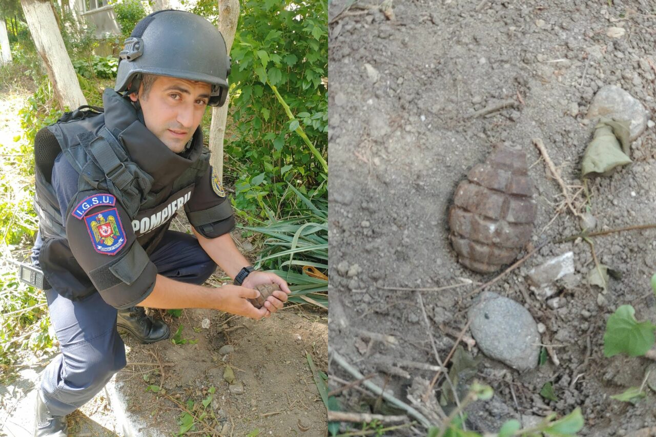 O grenadă a fost găsită pe o alee, între blocuri, în Râmnicu Vâlcea