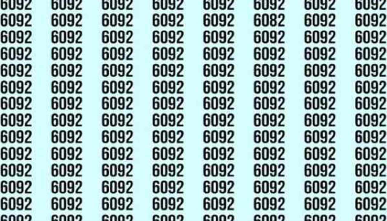 TEST IQ | Nu toate numerele din imagine sunt 6092. Găsiți-l pe cel diferit!