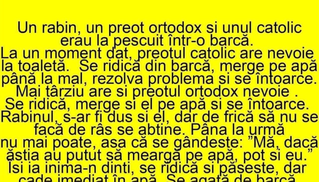 BANCUL ZILEI | Rabinul, preotul ortodox și cel catolic