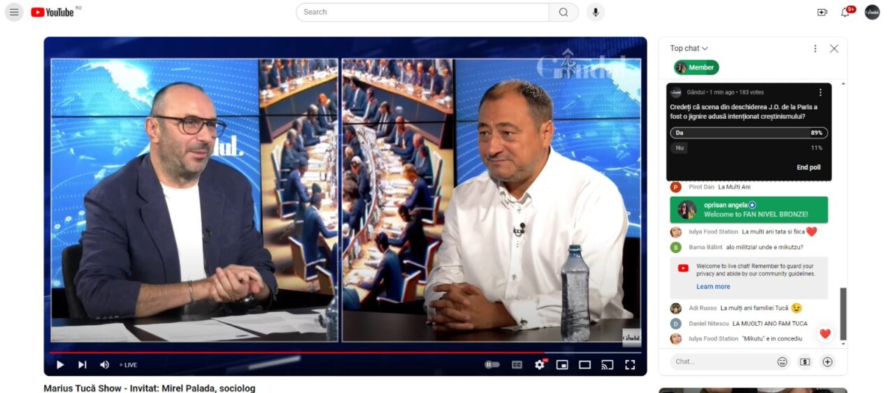 POLL Marius Tucă Show: Credeți că scena din deschiderea J.O. de la Paris a fost o jignire adusă intenționat creștinismului?