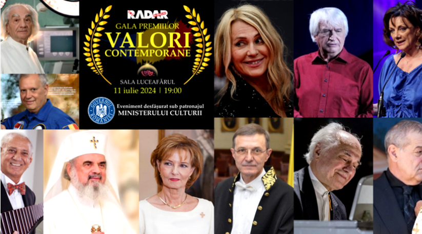 Gala Premiilor VALORI CONTEMPORANE – 2024, sub patronajul Ministerului Culturii. Printre laureați: Preafericitul Părinte Daniel, Nadia Comăneci sau academicianul Mihai Cimpoi
