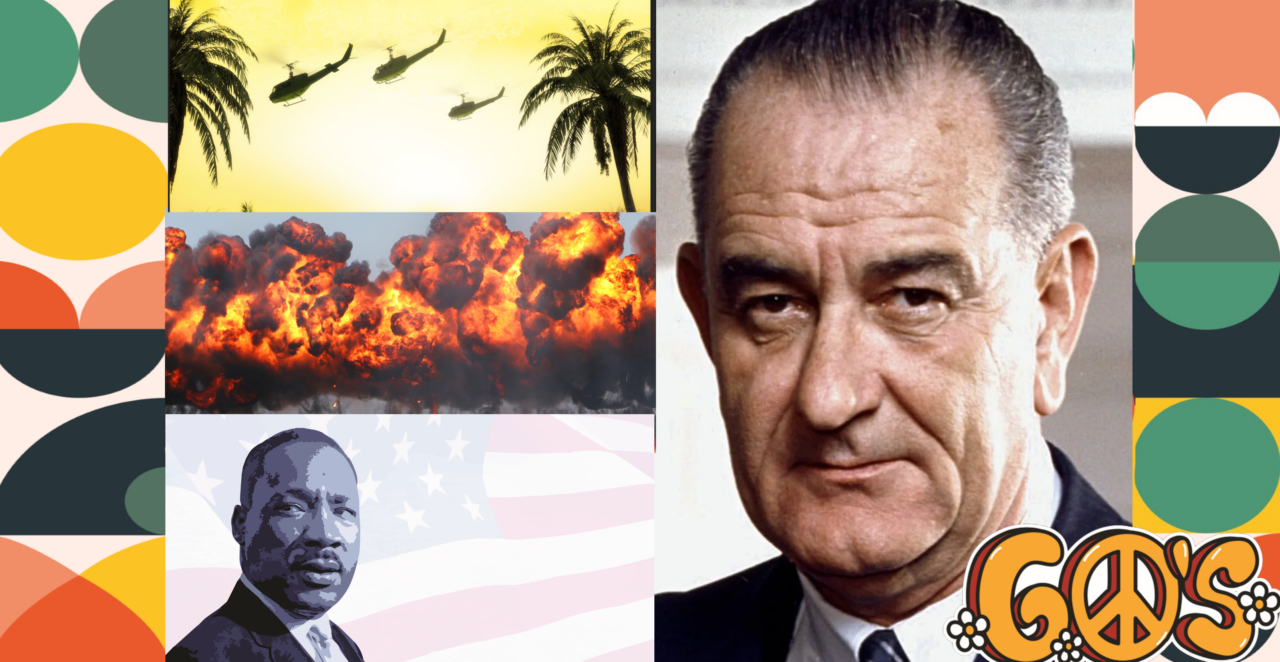 Lyndon B. Johnson, un președinte DEMOCRAT cu reforme anti-sărăcie, dar aflat în umbra războiului din Vietnam. Motivul pentru care s-a retras în 1968