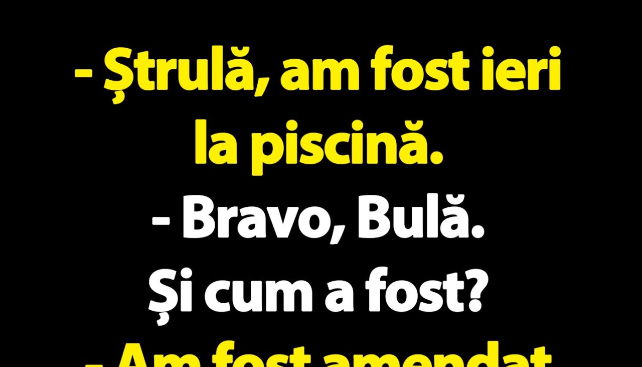 BANC | Bulă este amendat cu 500 de lei la piscină