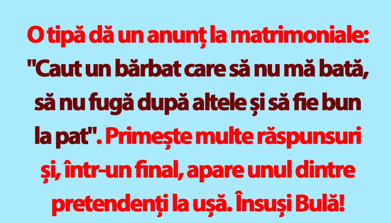 BANC | Bulă și anunțul de la matrimoniale