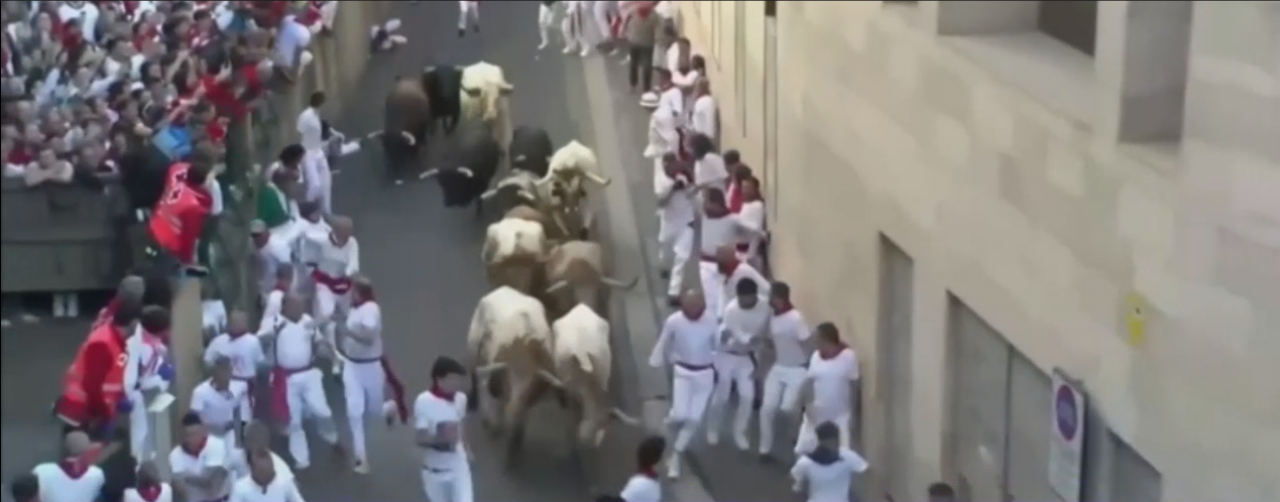 Șase persoane au fost RĂNITE, astăzi, după cursele cu tauri din Pamplona
