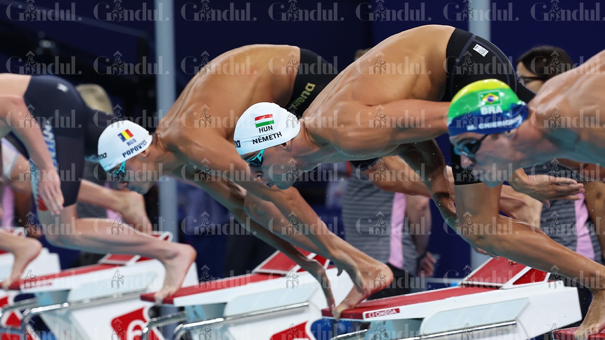 Jocurile Olimpice de la Paris: David Popovici luptă, miercuri, pentru un nou titlu olimpic la 100m liber / Programul complet al zilei