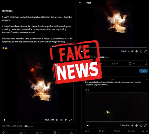 MApN semnalează un nou FAKE NEWS: Forțele române nu au tras asupra dronelor ruse în zona graniței cu Ucraina. Continuă căutările de fragmente