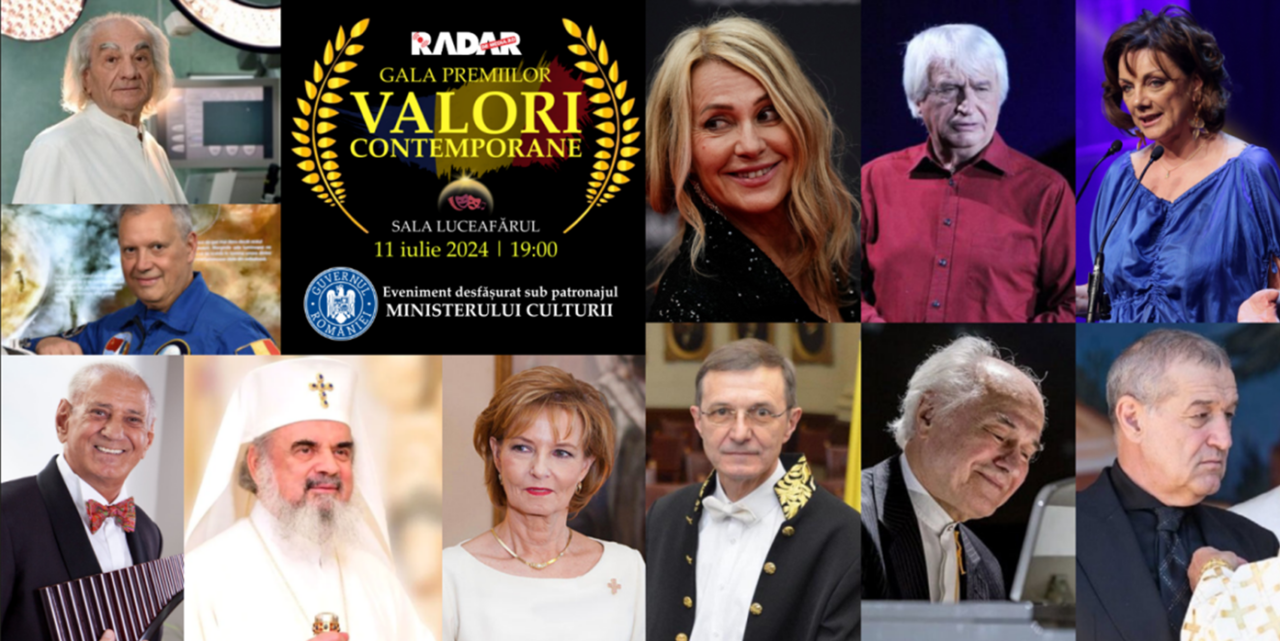 ELITELE românești din toate domeniile vor urca pe scena Galei Premiilor VALORI CONTEMPORANE de la București