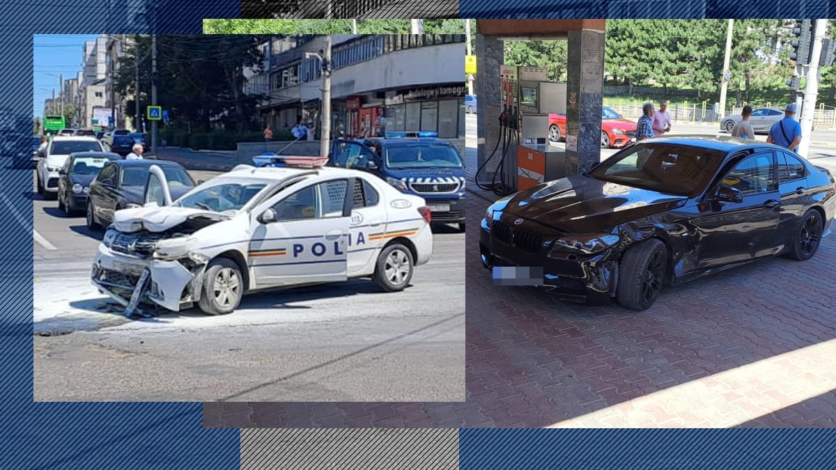 Suceava: O autospecială a POLIȚIEI cu deținuți a fost lovită de un BMW condus de o tânără de 19 ani