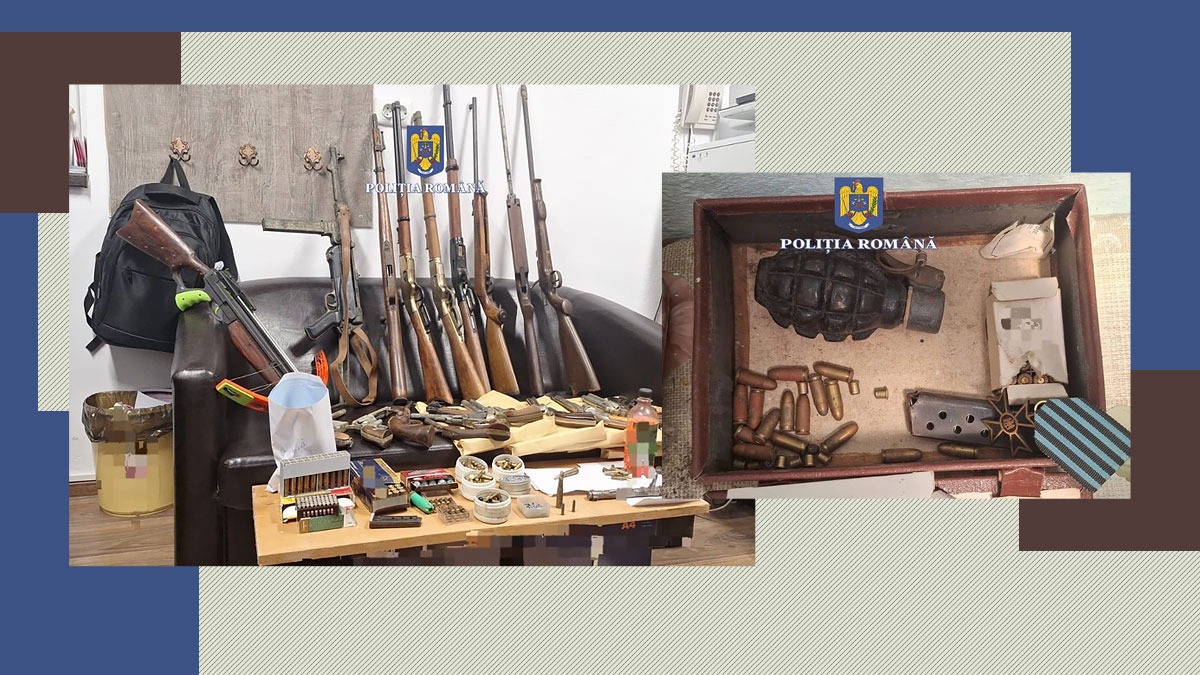 Un colecționar senior a fost „JEFUIT” de panoplia sa: patru carabine, o semiautomată Mauser, o grenadă ofensivă și 16 neletale au fost arestate