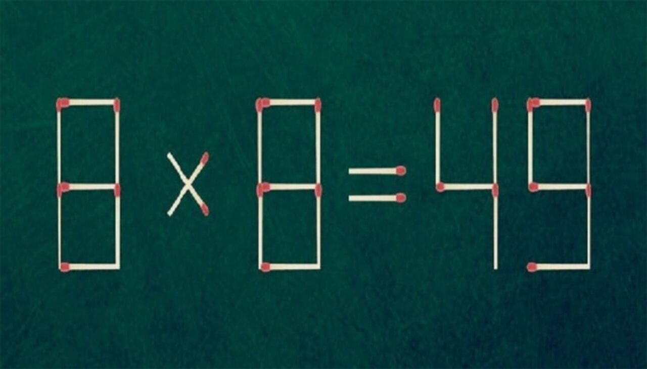 TEST IQ exclusiv pentru genii | Corectați 8 x 8 = 49, mutând un singur chibrit