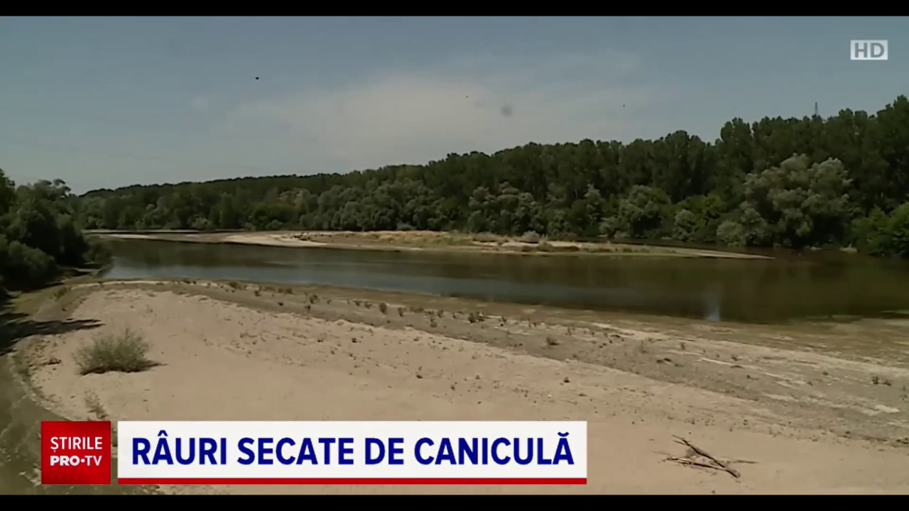 Râurile încep să sece din cauza caniculei și lipsei ploilor. Și nivelul Dunării este în scădere