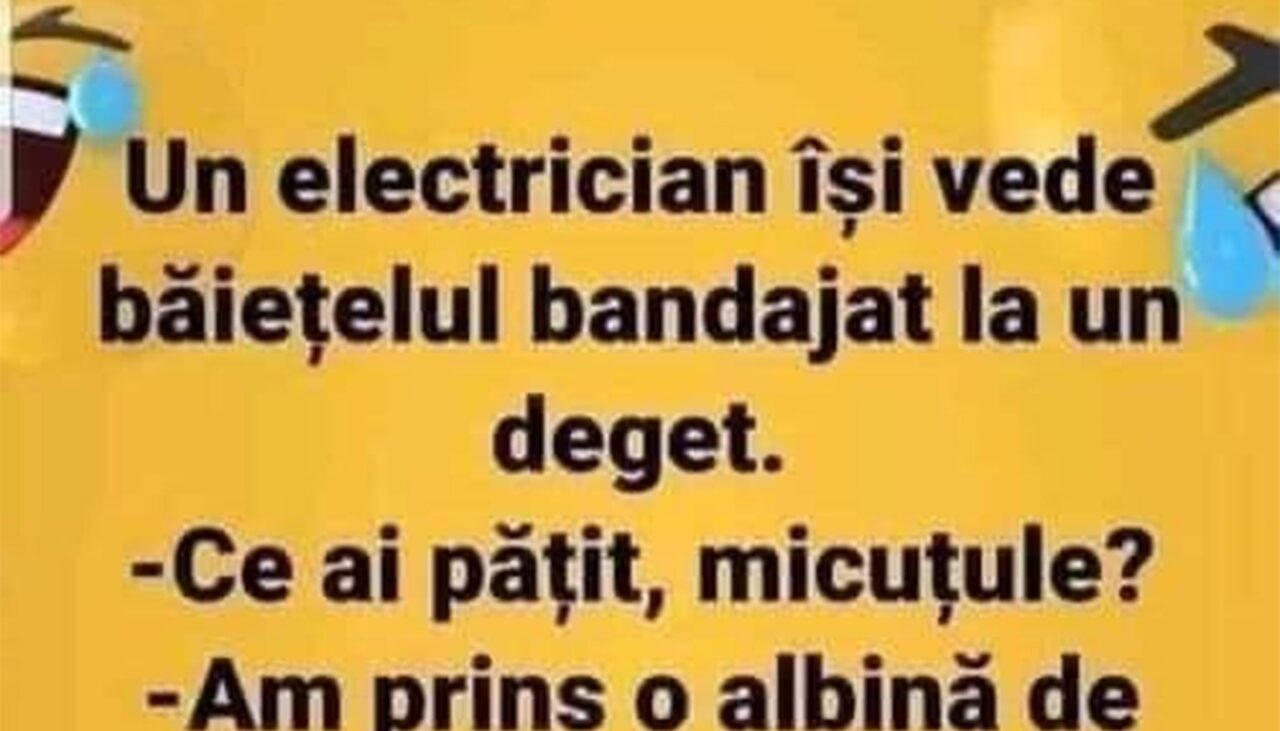 Bancul de joi | Un electrician își vede băiețelul bandajat la un deget