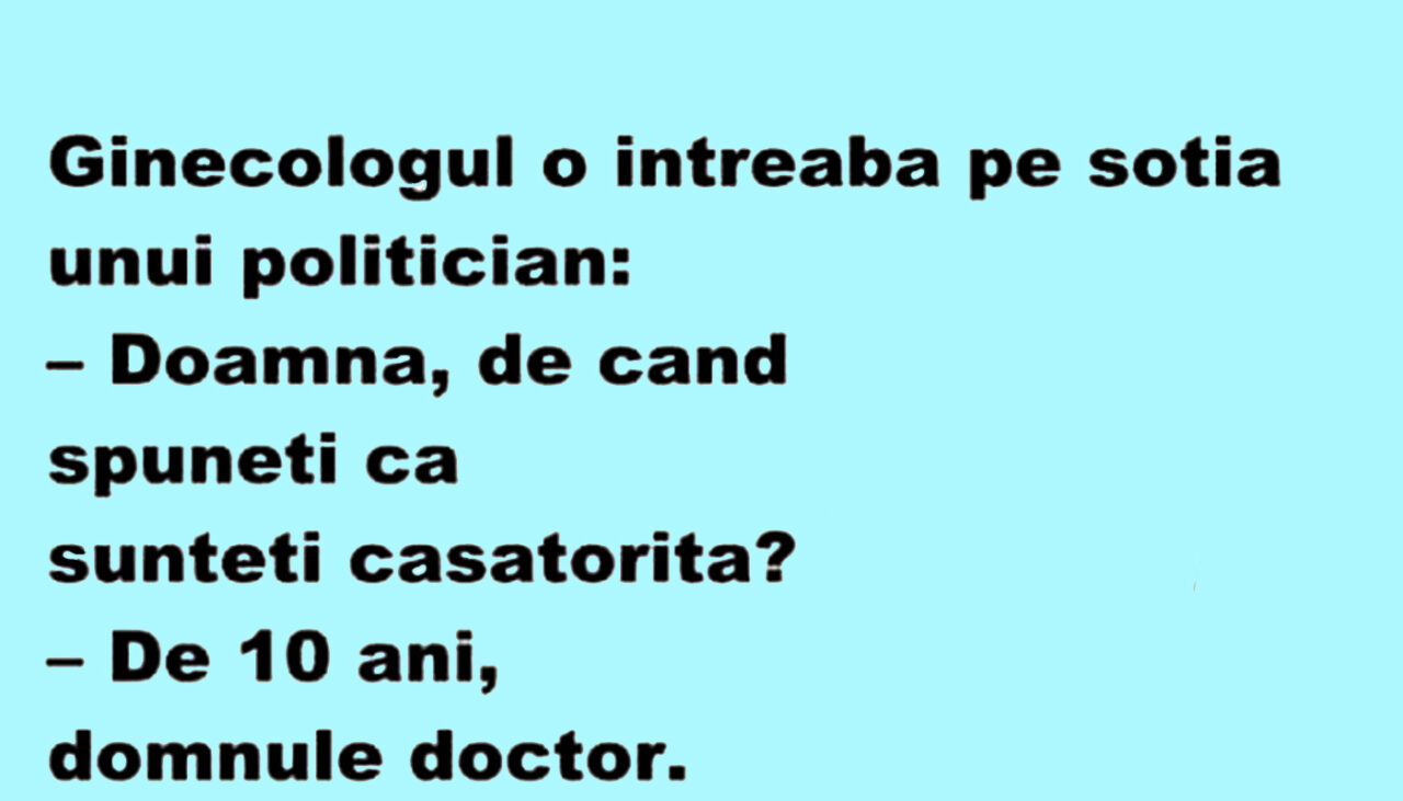 Bancul de miercuri | Ginecologul și soția politicianului