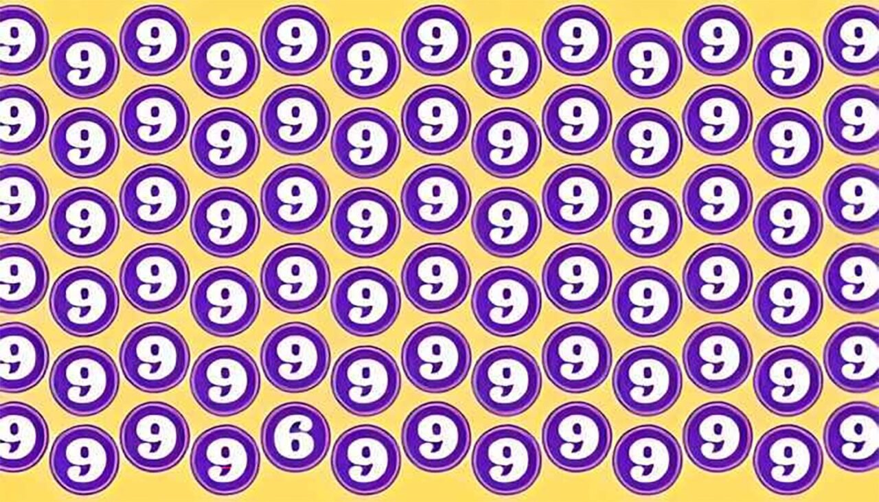 Test de perspicacitate | Găsiți „6”-le ascuns printre cifrele 9 din imagine!