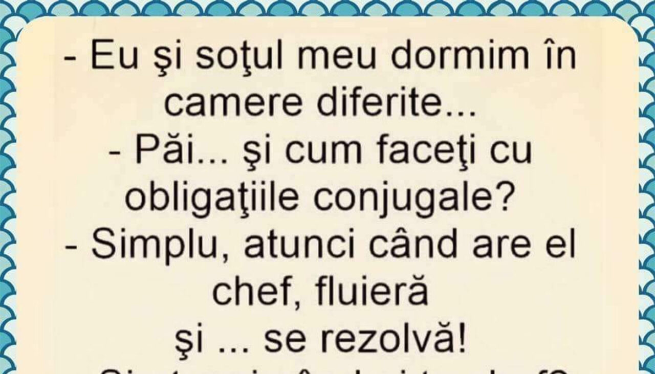 Bancul de marți | „Eu și soțul meu dormim în camere diferite”
