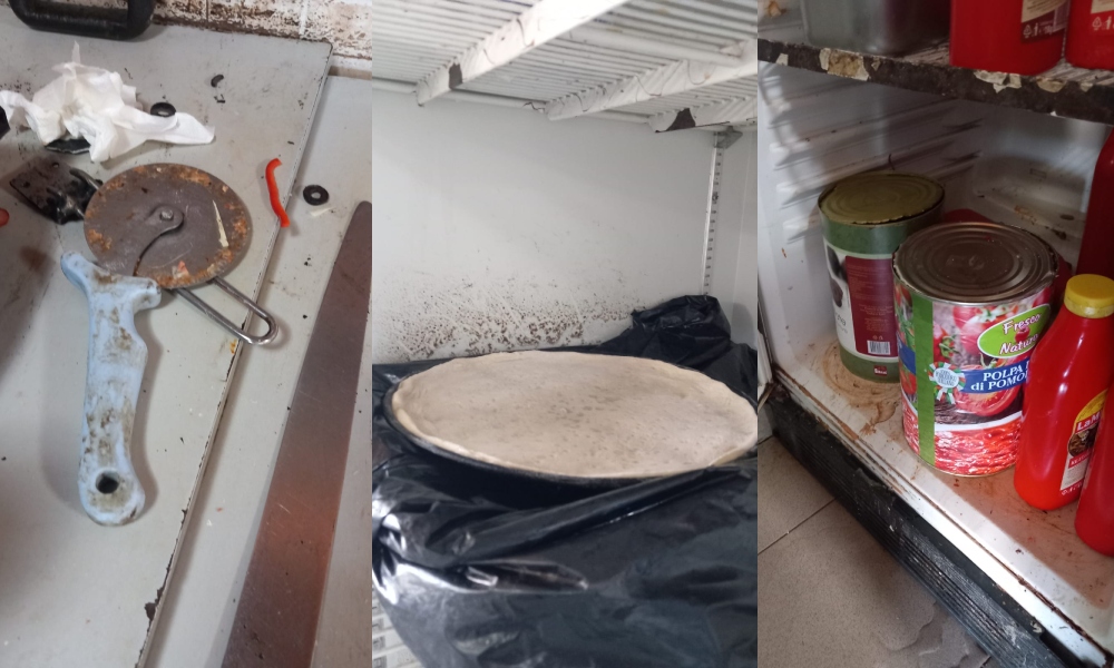 Imaginile GROAZEI într-o pizzerie. Clienții primeau pizza care era ținută într-un frigider plin de mucegai