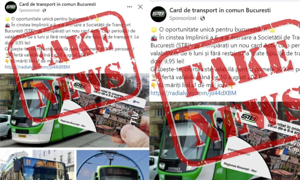 STB, avertisment cu privire la tentativă de frauda: „Mesaj FALS, promovat pe Facebook”