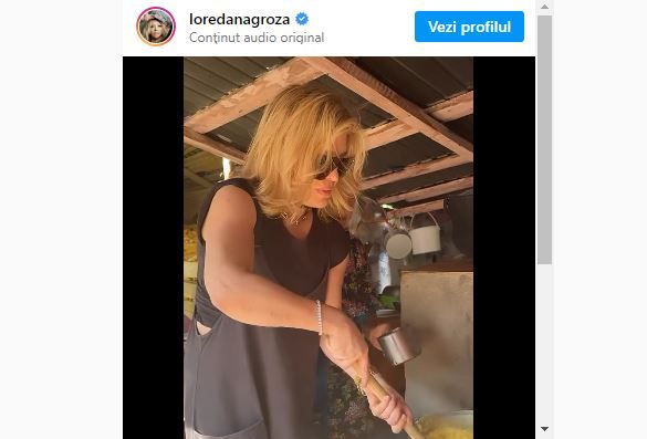 Imagini VIRALE cu Loredana Groza. Artista a făcut mămăligă la petrecerea organizată pentru tatăl său, care a împlinit vârsta de 87 de ani