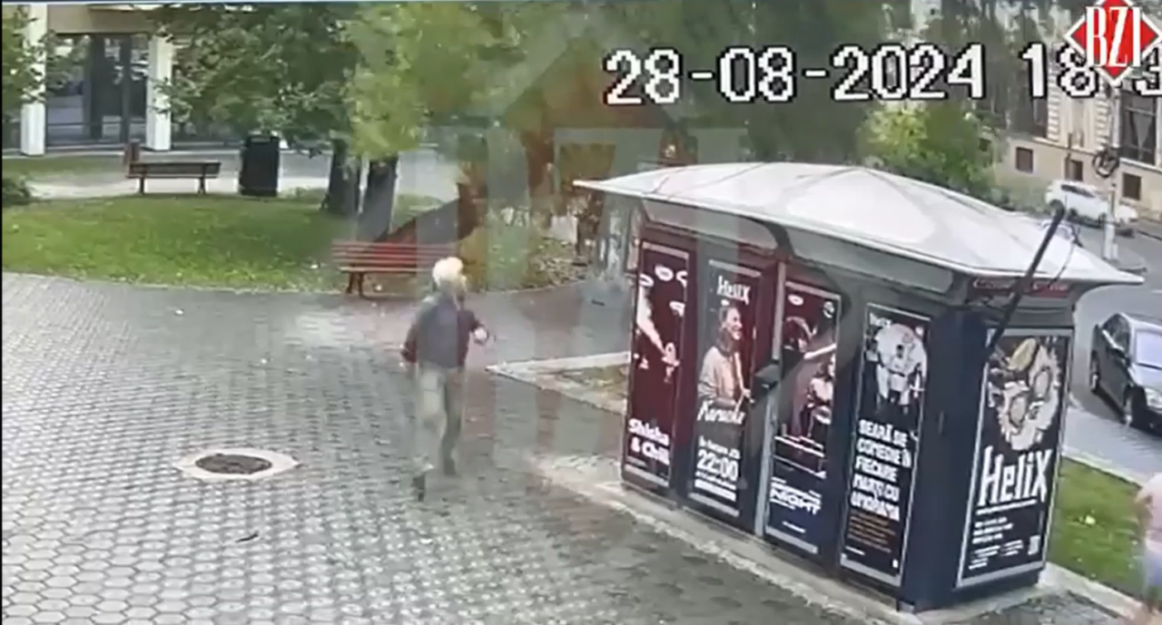 Un tei bătrân din Piața Unirii din Iași s-a prăbușit ziua, în amiaza mare. Un bărbat a scăpat nevătămat în mod miraculos / Momentul a fost filmat