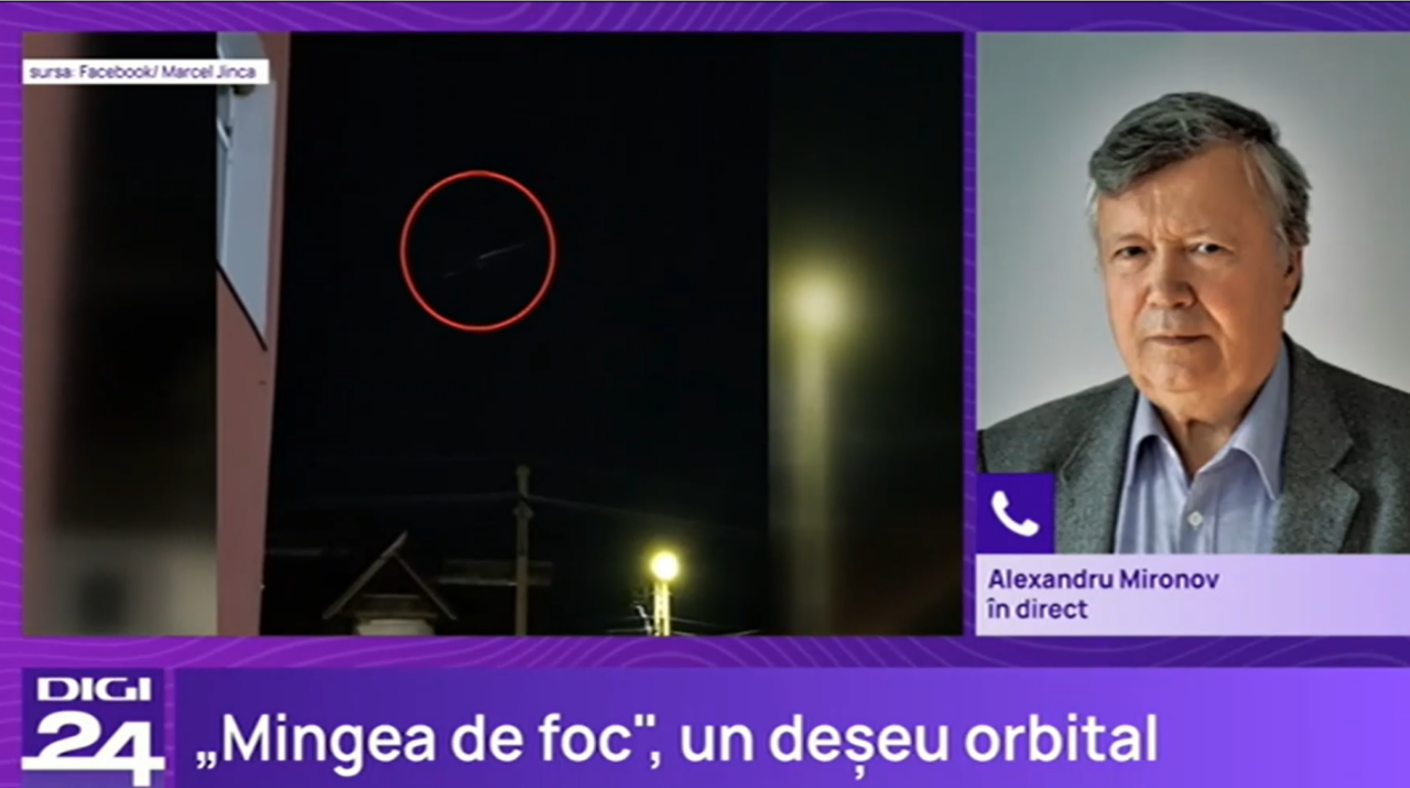 Alexandru Mironov, despre „mingea de FOC” care s-a văzut pe cer din Timișoara, Brașov și Craiova:  „Este un meteorit făcut de mâna omului”
