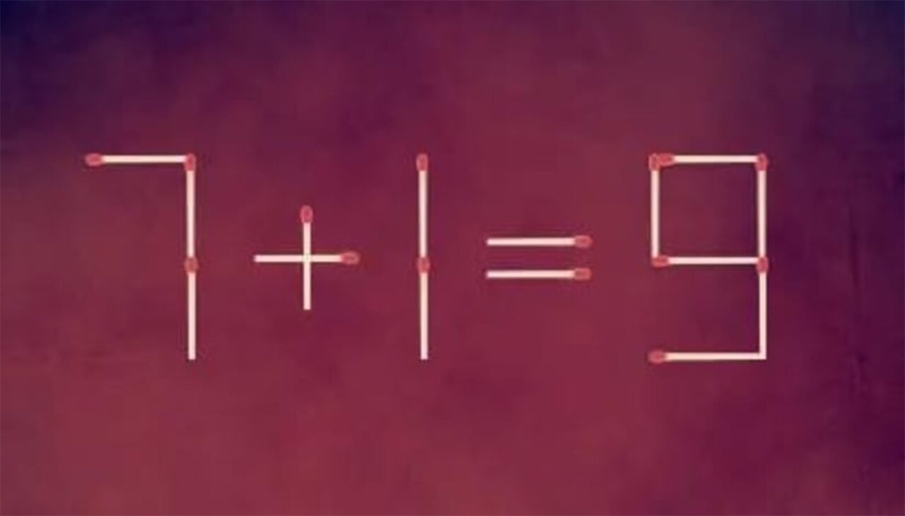 Test IQ cu chibrituri | Corectează 7 + 1 = 9, mutând două bețe. Ești un geniu, dacă reușești!