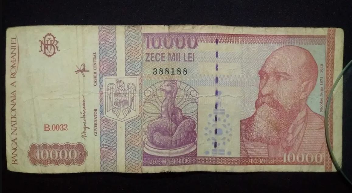 Prețul ireal cerut pentru o bancnotă de 10.000 de lei din 1994, acum, în 2024