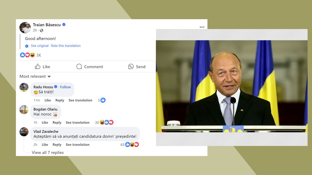 Traian BĂSESCU dorit iar PREȘEDINTE/ Un simplu „Bună ziua!” al fostului șef de stat, după DOI ani de pauză, a stârnit valuri de comentarii și reacții