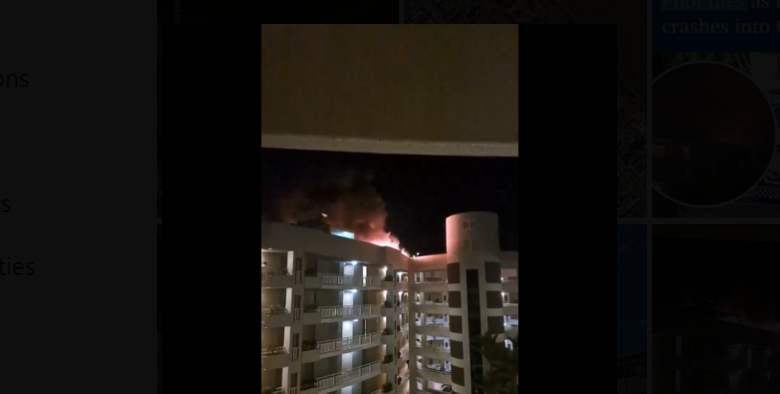 PANICĂ într-un Hotel Hilton din Australia: Un elicopter s-a prăbușit pe acoperișul clădirii, provocând un incendiu puternic / Pilotul a murit pe loc