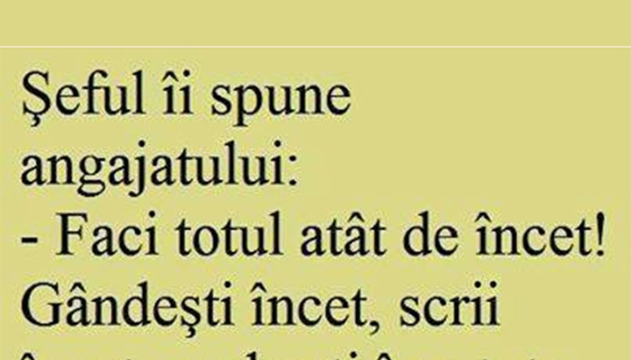 BANC | Șeful își dojenește angajatul: „Faci totul încet!”