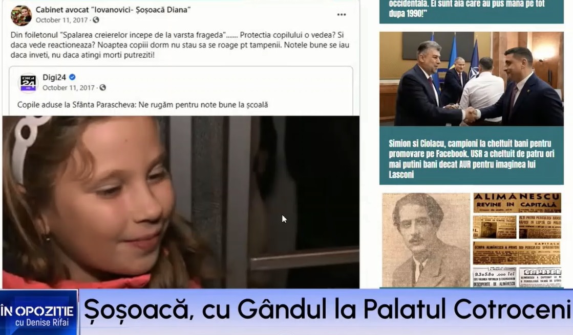 Diana ȘOȘOACĂ vorbește deschis despre postarea falsă privind atingerea „morților putreziți”: „Nu sunt vorbele mele”