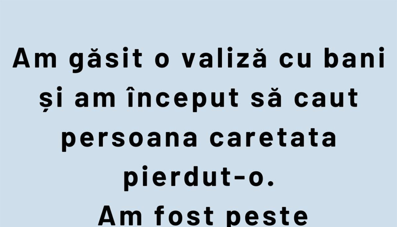 Bancul de miercuri | Valiza cu bani