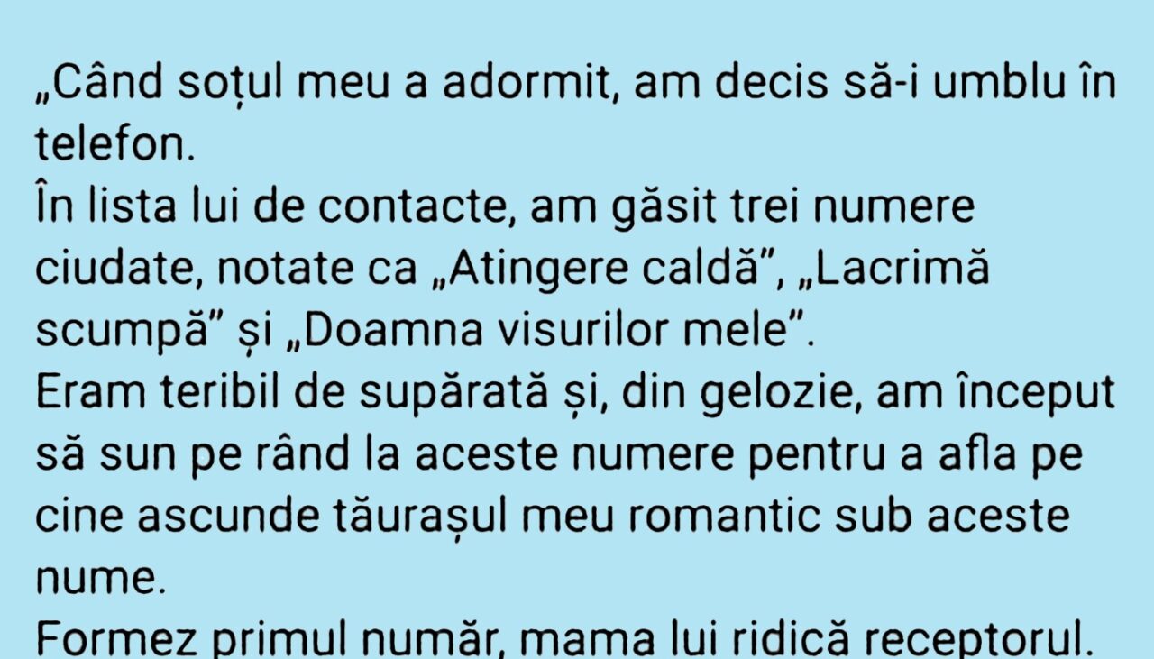 BANCUL ZILEI | „Atingere caldă”, „Lacrimă scumpă” și „Doamna visurilor mele”