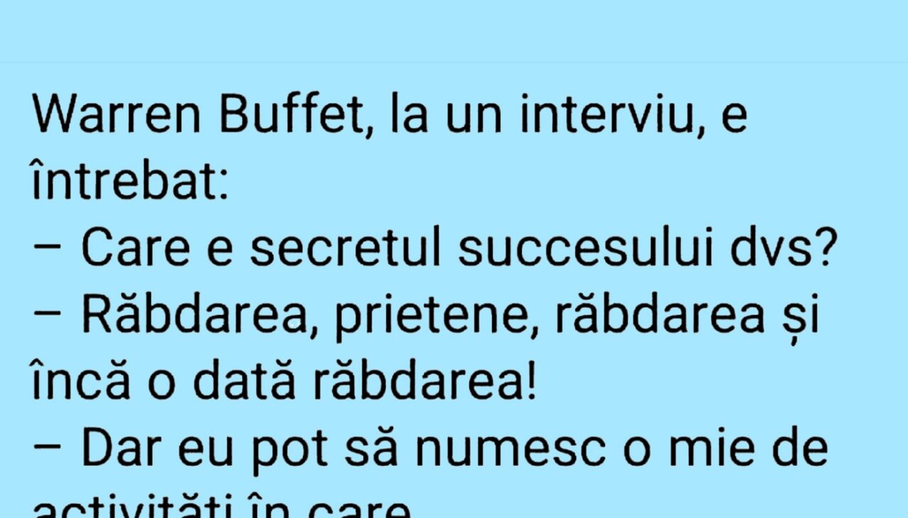 BANCUL ZILEI | Secretul succesului lui Warren Buffett